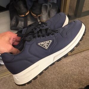 Prada Men's Dark Blue Sneakers Prada Prax Nylon Gabardine